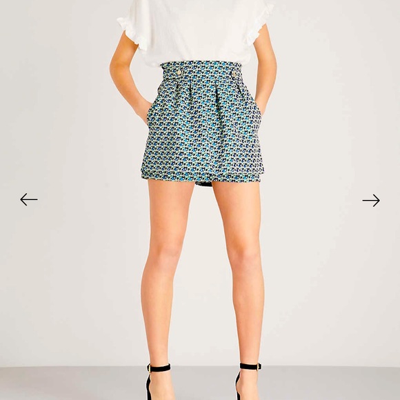 Maje Iden Floral-Pattern Jacquard shorts NWT - Picture 2 of 5